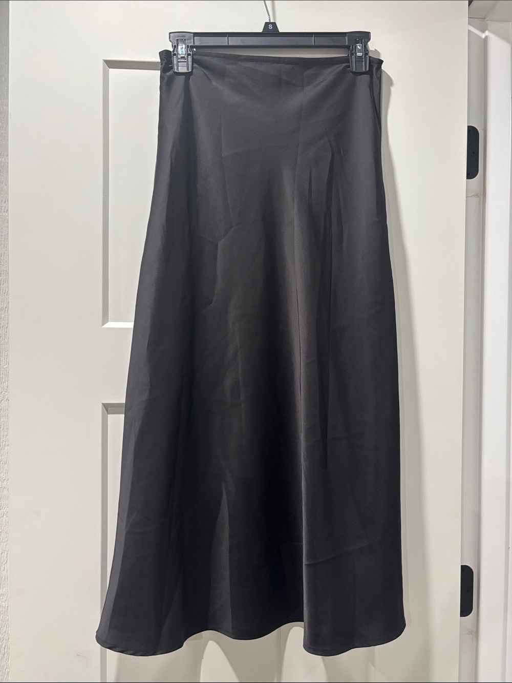 Black silk skirt